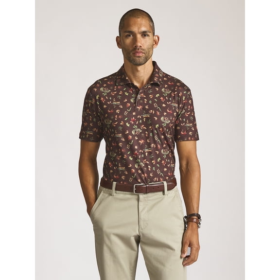 Chaps Men’s and Big Men’s Everyday Performance Printed Polo, Sizes S–2XL