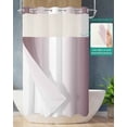 thumbnail image 2 of No Hook Shower Curtain with Snap in Liner, Ombre Abstract Gradient Dry Rose Purple Hotel Shower Curtains for Bathroom, Washable Shower Curtain Liner Set with Mesh Top Window, 36"x72", 2 of 6