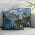 thumbnail image 3 of Moraine Lake with Rocky Mountains Farmhouse Pillow Cover 18x18 Inch Home Decor Cotton Linen Throw Pillow Case Cushion Cover for Sofa Couch, 3 of 5