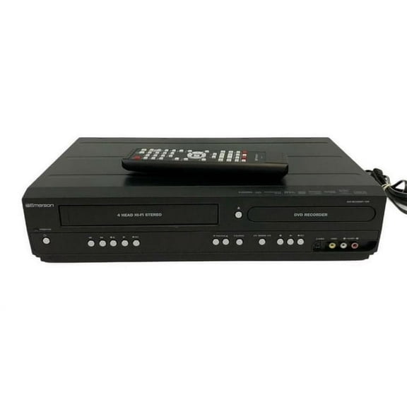 Pre-Owned Emerson ZV427EM5 DVD Recorder VCR Combo One Button Dubbing with Remote and Cables