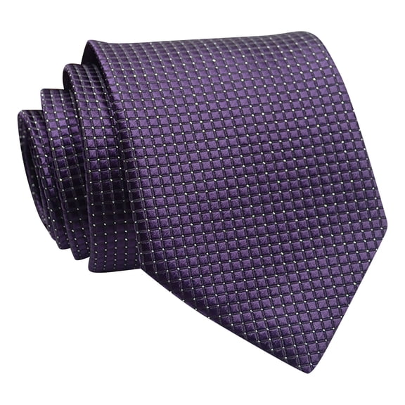 Men's Large Striped Jacquard Woven Tie Formal Business Necktie Purple One Size