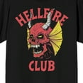 thumbnail image 2 of Stranger Things Hellfire Club Horned Winged Skull Adult Black Crew Neck Short Sleeve T-shirt-3XL, 2 of 3