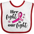 thumbnail image 3 of Inktastic Breast Cancer Awareness Her Fight is our fight Boys or Girls Baby Bib, 3 of 4