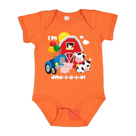 

Inktastic ONE-I-E-I-O 1st Birthday Gift Baby Boy or Baby Girl Bodysuit