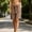 Brown, variant on Womens Elastic Waist Wide Leg Capris, Tie Waist Design with Relaxed Silhouette, Lightweight for Vacation Commute Wear Black S