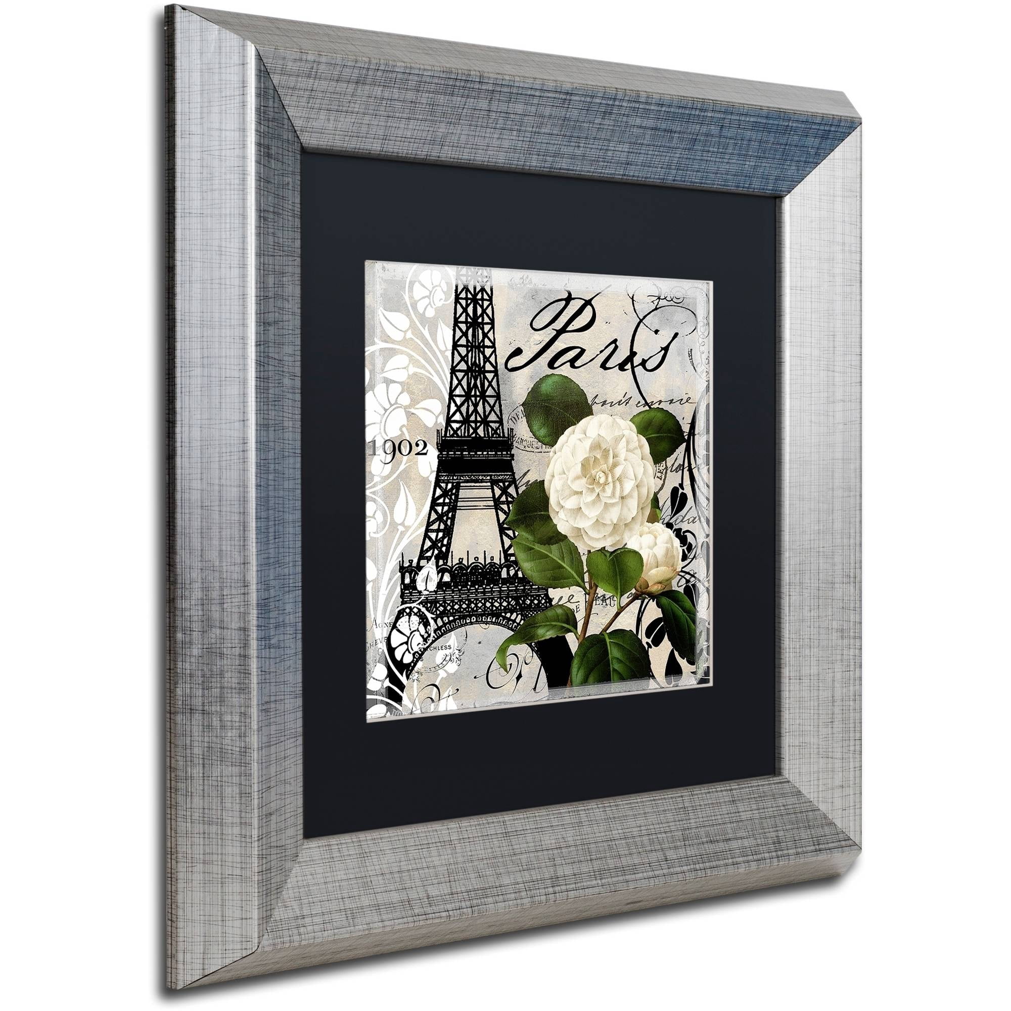 Trademark Fine Art "Paris Blanc I" Canvas Art by Color Bakery Black Matte, Silver Frame