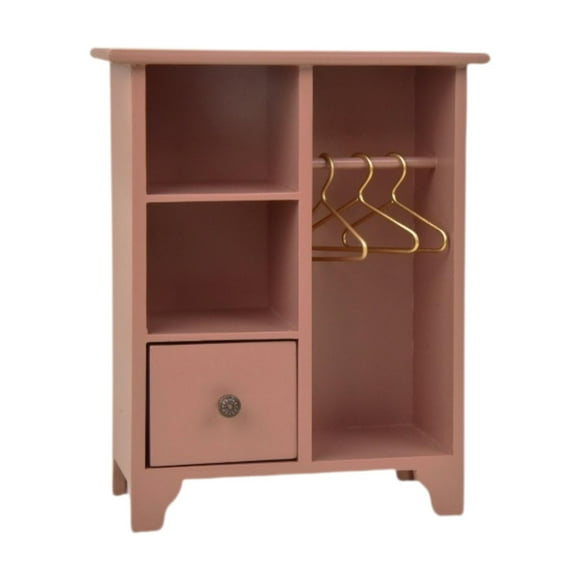 Organizador de ropa 1:12, estante de ropa con cajón, accesorios DIY, Mini estante de ropa para muebles de micropaisaje, exhibición de ventana
