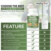 Healthy One Fruits and Veggies Supplement - 27 Superfood Fruit and Veggie Vitamins, 150 Capsules