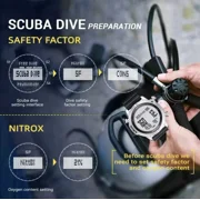 NORTH EDGE Computer 47mm Digital Diving & Outdoor Sport Wristwatch, Stainless Steel, White Face