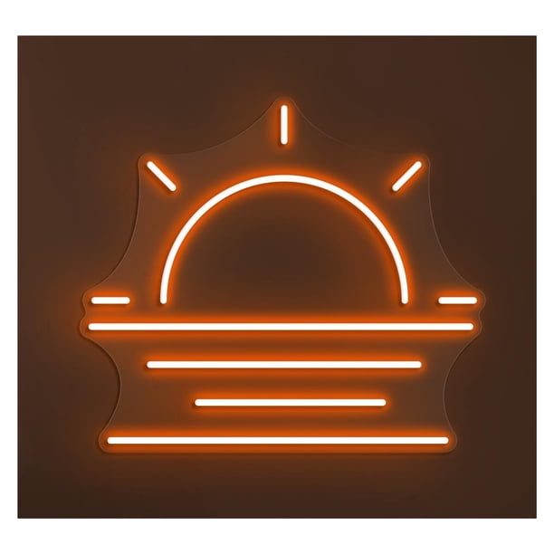 Letrero De Neón LED Para Atardecer Y Amanecer, Océano, Playa, Mar, Naturaleza, Decoración Pared, Sala Juegos, Dormitorio, Bar, Estar 40cm