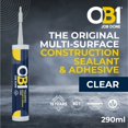 thumbnail image 4 of OB1 Scellant et Adhésif Multi-Surface pour Construction, Excellente Résistance Chimique, Résistant à l'Eau, Résistant aux Intempéries, Couleur : Transparent, 4 of 15