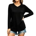 thumbnail image 4 of Tqcoqu Women's Solid V Neck Raglan Long Sleeve Tunic Tops,Curved Hem Loose Soft Casual Basic Shirts For Fall Layering,Black Women's S-XXL, 4 of 6