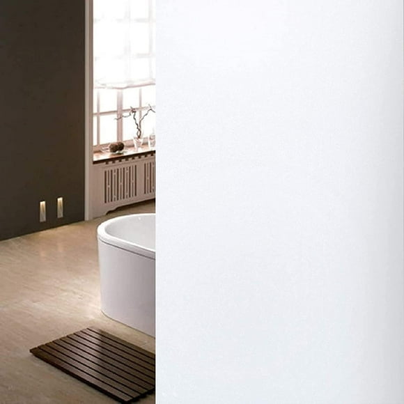 ERDS-Frosted Glass Window Film Privacy Day and Night Static Cling Front Door Window Frosting Film,Shower Window Cover, White, 35.4 x 118 inch