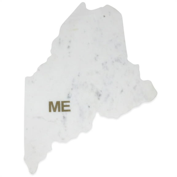 BIDK Home Polished Marble "Maine" Cutting Board - 17.5" - White