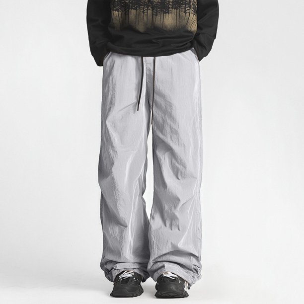 Pantalones largos para hombre, con protección solar, color liso, cintura elástica y cordón ajustable.