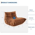thumbnail image 3 of Bean Bag Chair, Fireside Chair Sofa Large Bean Bag Chair for Adults, 2 Seater Bean Bag Chairs with High Density Comfortable Foam for Living Room, 3 of 7