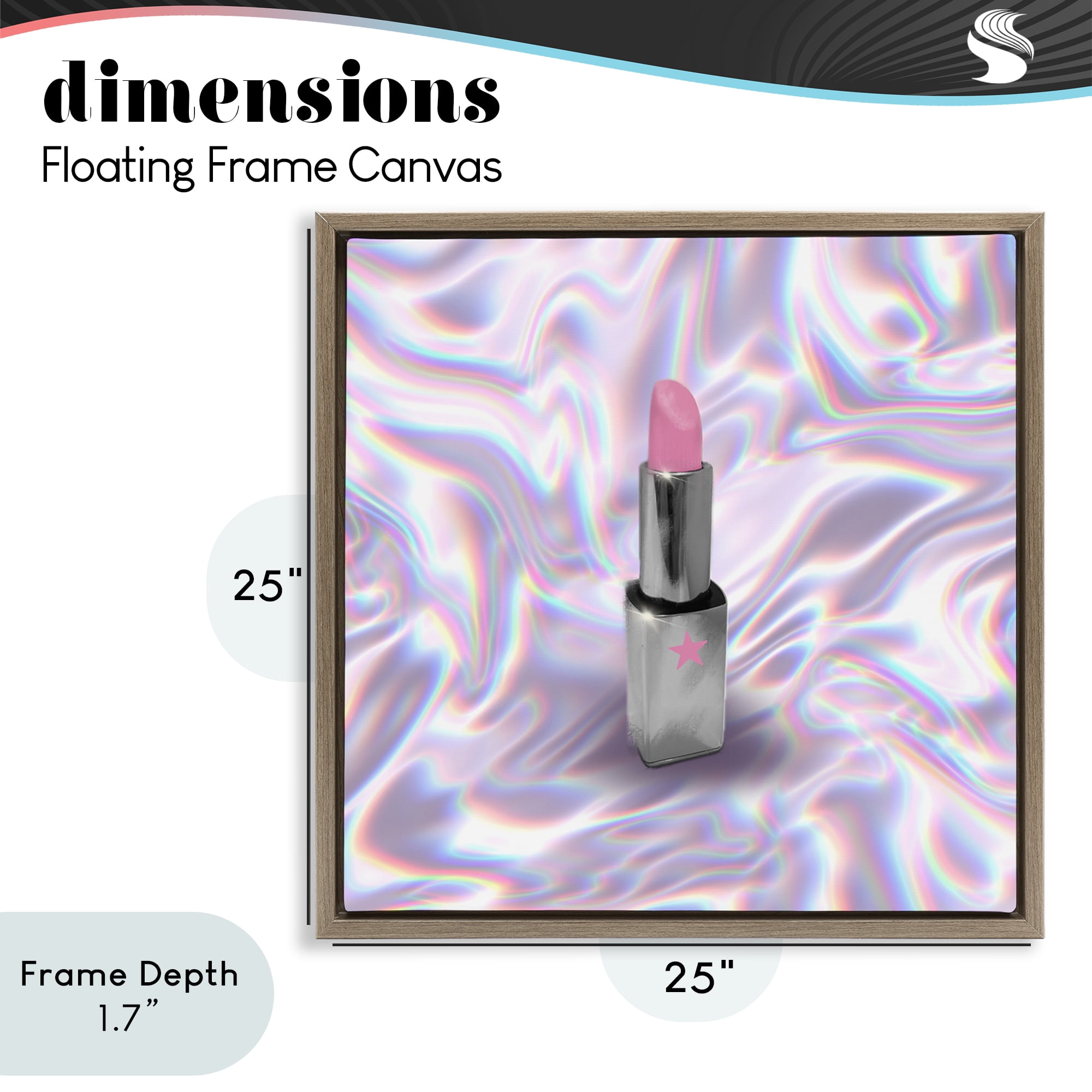 Stupell Industries Iridescent Icon Lipstick Brown Framed Floater Canvas Wall Art, design by Matthew Piotrowicz