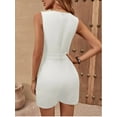 thumbnail image 4 of ZOELNIC Women's Rompers V Neck Pleated Sleeveless Dressy Casual Summer Mini Short Romper Jumpsuit, XL, 4 of 5