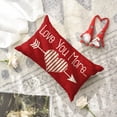 thumbnail image 3 of Valentine''s Day Love You More Arrow Love Heart Throw Pillow Cover, 12 x 20 Inch Red Cushion Case Decoration for Sofa Couch, 3 of 6