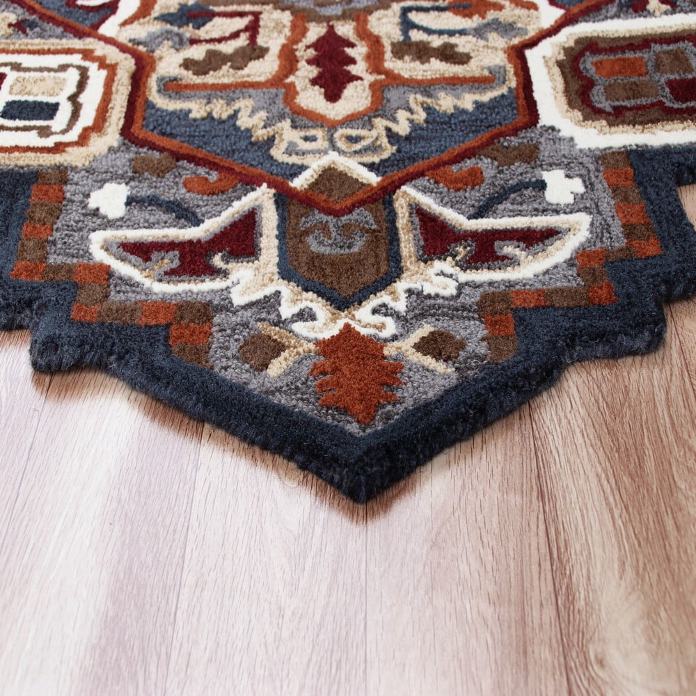 Ox Bay Selah 7' Star Gray/Rust Southwestern Hand-Tufted Indoor Area Rug