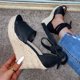 thumbnail image 1 of Zapatos planos de moda para mujer, sandalias informales de tacón de cuña hueca, zapatos de talla grande Wmkox8yii sa1125, 1 of 8