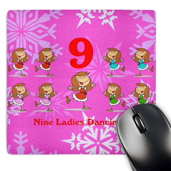 3dRose, 12 Days Of Christmas Nine Ladies Dancing... , MousePad