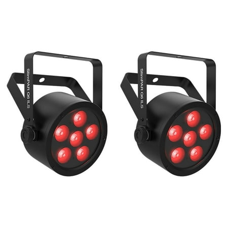 (2) Chauvet DJ SlimPAR Q6 ILS RGBA D-Fi USB DMX Par Can Party/Stage Wash Lights