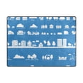 thumbnail image 3 of Cityscape Icons Pattern 63''x48'' Plush Memory Foam Bath Mat, Soft, Absorbent, Non Slip, Durable, 3 of 7