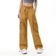 thumbnail image 4 of RYDCOT Women's Hiking Pants Quick Dry Lightweight Cargo Pants Water Resistant Multi Pockets Golf Travel Work Camping Yellow, 4 of 7