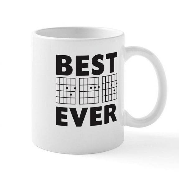 CafePress - Best Guitar Dad Ever Music Chords Mugs - 11 oz Ceramic Mug - Novelty Coffee Tea Cup