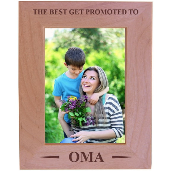 CustomGiftsNow The Best Get Promoted To Oma - Wood Picture Frame - Fits 5x7 Inch Picture (Vertical)
