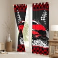 thumbnail image 3 of Manfei Teens Boys Racing Car Black Out Curtains,Extreme Sport Curtains Pack of 2 (42x63 Each),Geometric Plaid Bedroom Curtains,Microfiber Bedroom Decor, 3 of 6