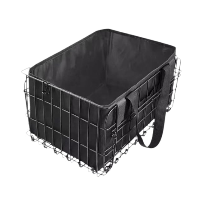 Cesta Trasera para Bicicleta, Cesta de Carga para Bicicleta, Soporte de Contrapunto, Cesta de Almacenamiento Plegable, Cesta de Ciclismo para Senderis Cesta con forro