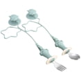 thumbnail image 1 of 1 Set Baby Fork and Spoon Suction Cup Chain Tableware Babies Training Tableware, 1 of 9