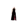 thumbnail image 1 of My Michelle Womens Plunge Neck Maxi Dress, Black, Juniors, 9, 1 of 1