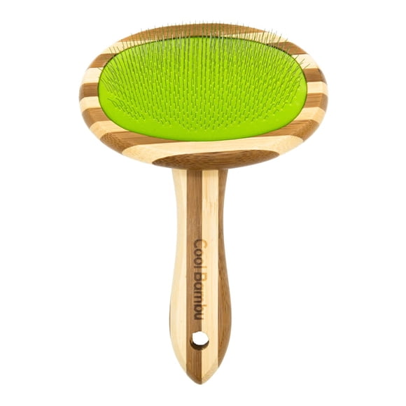 Cepillo para Mascotas Cool Bambu Pets Hecho de Bambú Quita Pelo Ovalado