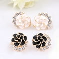 thumbnail image 5 of UDIYO Fashion Women Cute Rhinestone Flower Rose Ear Stud Earrings Charm Jewelry, 5 of 6