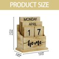 thumbnail image 3 of Wooden Flip Desk Calendar, Home Office Decor Calendar, Rotatable Date Display Organizer, Plank Table Organizer, Ideal for Daily Scheduling, Adding Rustic Vibe to Desks/Mantels, 3 of 6