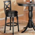 thumbnail image 1 of Coaster Lathrop 29" Faux Leather Swivel Bar Stool in Black, 1 of 4