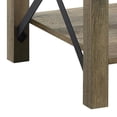 thumbnail image 4 of Eli 22 Inch Wood End Table Metal Brackets Cross Bars Rustic Oak Brown - Saltoro Sherpi, 4 of 6