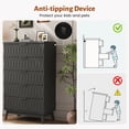 thumbnail image 6 of 5 Drawers Fluted Dresser for Bedroom, 47" H Modern Chest of Drawers with Elegant Wave Design, Wooden Tall Dresser Closet Clothes Storage Organizer with Metal Handle for Living Room, Hallway, Entryway, 6 of 11