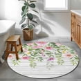 thumbnail image 5 of Colorful Flowers Round Rug 3.3ft Washable Circle Entryway Rugs Non Slip Spring Leaves Floral Botanical Wood Grain Area Rug Indoor Floor Carpet for Bedroom Kitchen Living Room Home Office Dining Room, 5 of 8