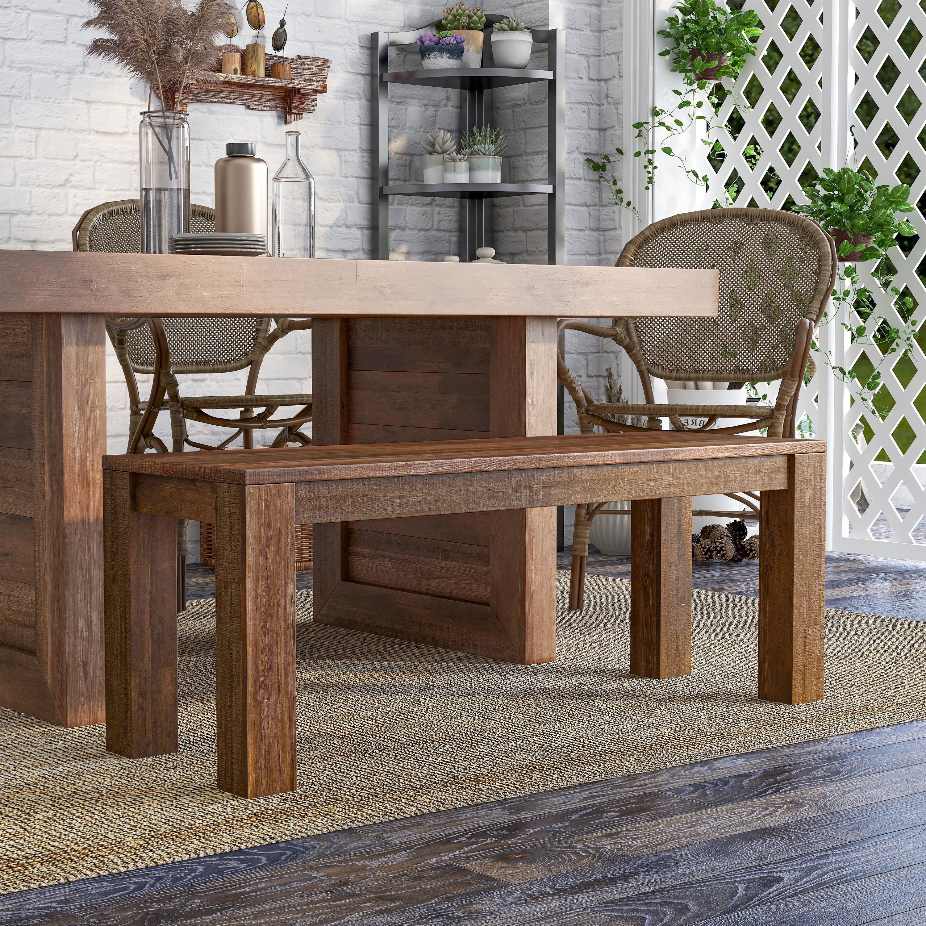 Furniture of America Hillcrest Wood Dining Bench, Natural
