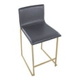 thumbnail image 7 of Mara 26" Contemporary Counter Stool In Gold Metal And Grey Faux Leather - Set Of 2, 7 of 7