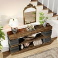 thumbnail image 6 of Tribesigns Console Table with Storage, 63" Wood Entryway Table, 3-Tier Farmhouse Behind Couch Table, 6 of 7
