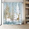 thumbnail image 2 of Jbralid Winter Christmas Wonderland Deer Pine Trees Polyester Shower Curtain for Bathroom 72"x72", 2 of 6