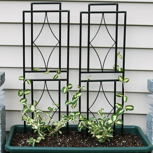 Sunnydaze 30inch Contemporary Garden Trellis, Metal Wire for Climbing Plants and Flowers, Set