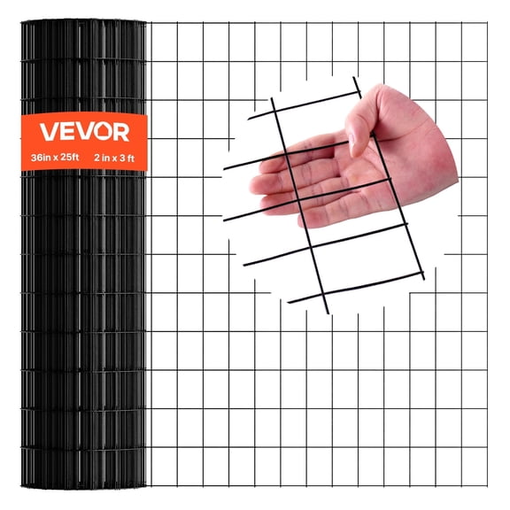 VEVOR Hardware Cloth 36 in x 25 ft, 2 x 3 in Mesh 16 Gauge Galvanized Wire Mesh Roll, Weather-Resistant Vinyl Coated Chicken Wire Fencing, Heavy Duty Welded Garden Plant Fencing for Rabbit Cage Snake