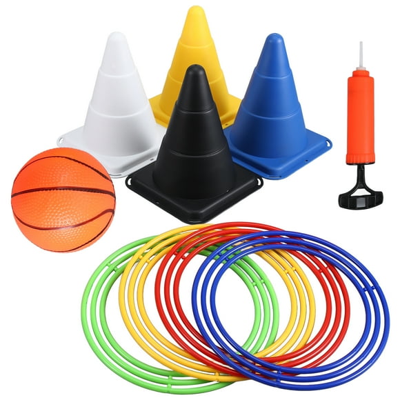 1 juego de lanzamiento de anillos para niños, juego de lanzamiento al aire libre, juguetes de plástico para lanzar anillos cónicos.