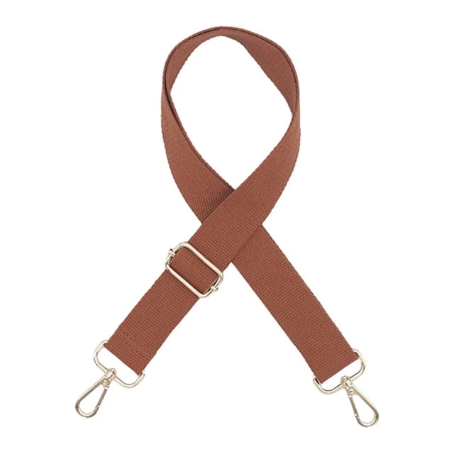 Youkk Sac à Bandoulière en Coton pour Femmes Remplacement de la Sangle Sac à Main Design Simple Bande Réglable avec Boucles Accessoires Marron